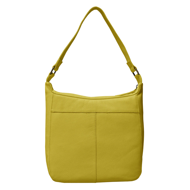 'BIANCA' Illuminating Yellow Pebble Grain Leather Slouchy Hobo Bag