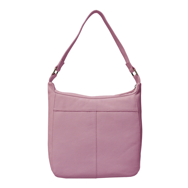 'BIANCA' Pale Pink Pebble Grain Leather Slouchy Hobo Bag