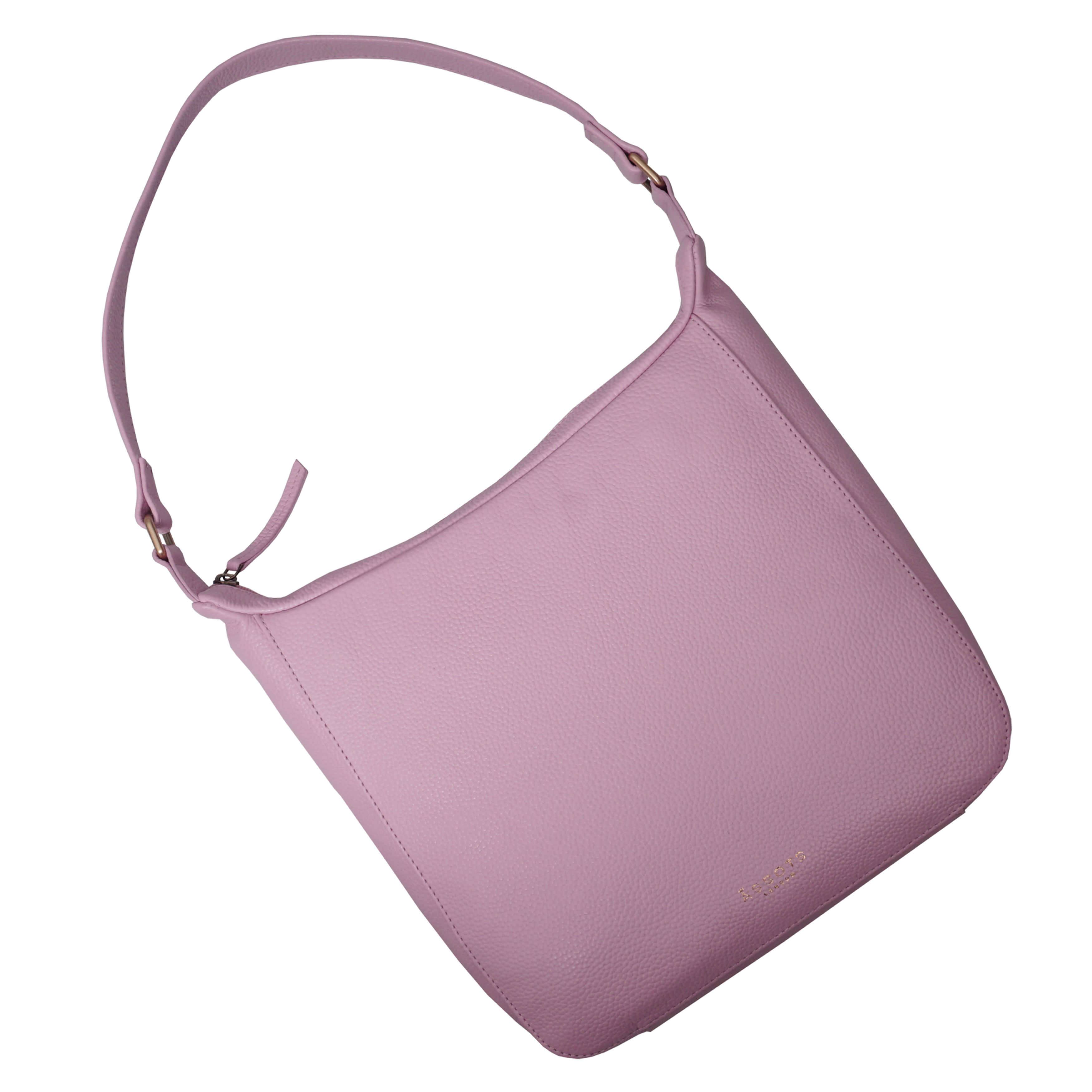 'BIANCA' Pale Pink Pebble Grain Leather Slouchy Hobo Bag