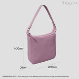 'BIANCA' Pale Pink Pebble Grain Leather Slouchy Hobo Bag