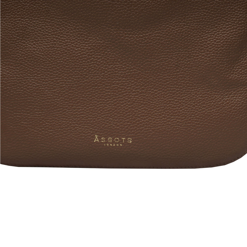 'BIANCA' Tan Pebble Grain Leather Slouchy Hobo Bag