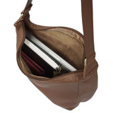 'BIANCA' Tan Pebble Grain Leather Slouchy Hobo Bag