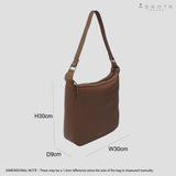 'BIANCA' Tan Pebble Grain Leather Slouchy Hobo Bag