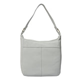 'BIANCA' White Pebble Grain Leather Slouchy Hobo Bag