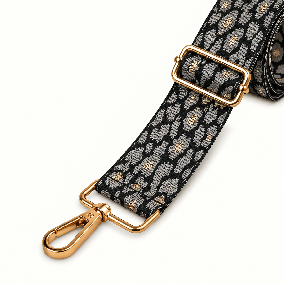 Grey Leopard Bag Strap