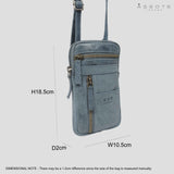 'BROOKE' Denim Distressed Real Leather Mobile Phone Crossbody Bag