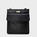 'BRYN' Black Nappa Pebble Grain Leather Crossbody Bag