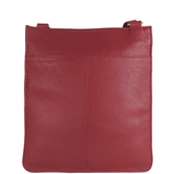 'BRYN' Paprika Red Nappa Pebble Grain Leather Crossbody Bag