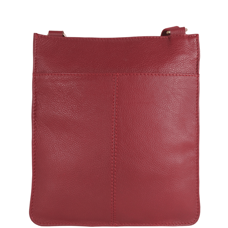 'BRYN' Paprika Red Nappa Pebble Grain Leather Crossbody Bag
