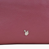 'CITY BAG' Carmine Pink Soft Pebble Grain Real Leather Shoulder Bag
