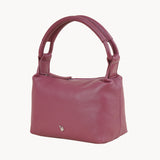 'CITY BAG' Carmine Pink Soft Pebble Grain Real Leather Shoulder Bag