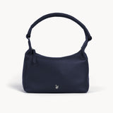 'CITY BAG' Navy Soft Pebble Grain Real Leather Shoulder Bag