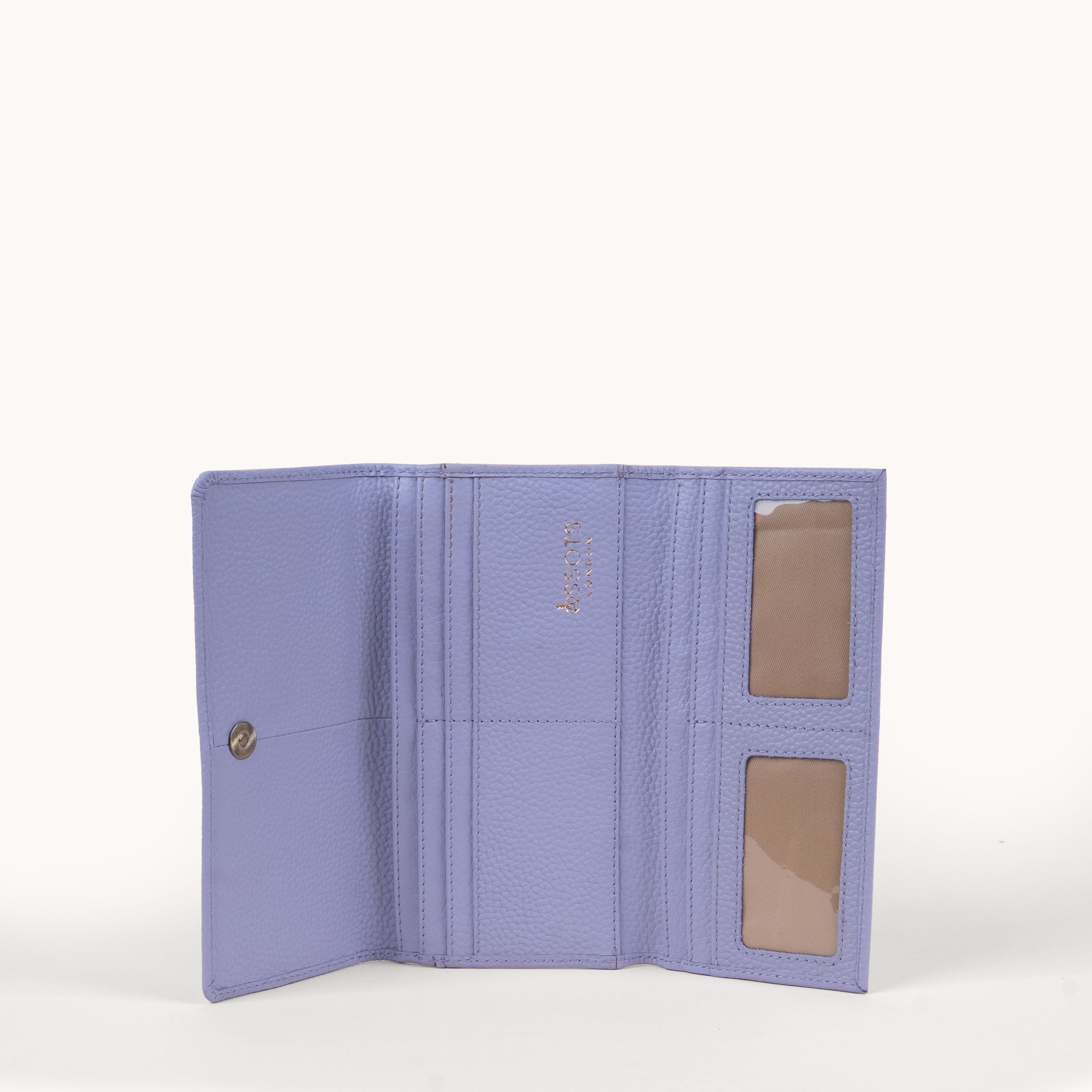 'CLAIRE' Lilac Pebble Grain Real Leather Crossbody Bag