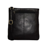 'CANARY' Black Vintage Leather Crossbody bag