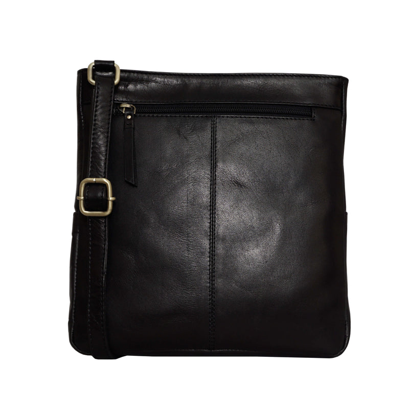 'CANARY' Black Vintage Leather Crossbody bag