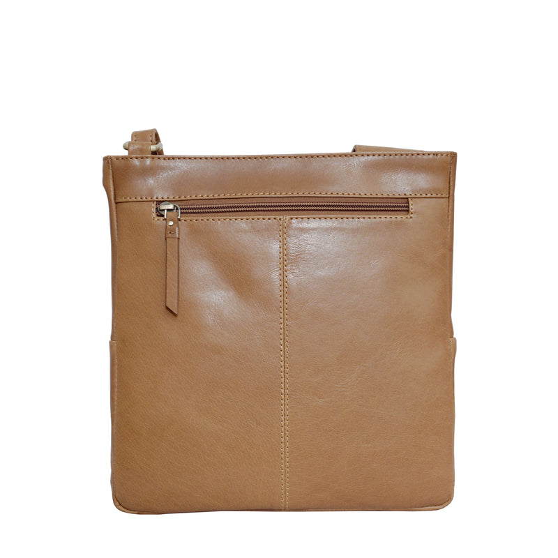 'CANARY' Tan Vintage Leather Crossbody bag