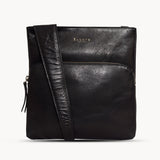 'CANARY' Black Vintage Leather Crossbody bag