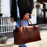 'CANNON' Tan Vintage Leather Holdall