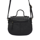 'CARMEL' Black Real Leather Shoulder Crossbody Bag