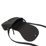 'CARMEL' Black Real Leather Shoulder Crossbody Bag