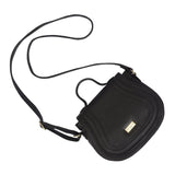 'CARMEL' Black Real Leather Shoulder Crossbody Bag