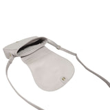 'CARMEL' Light Grey Real Leather Shoulder Crossbody Bag