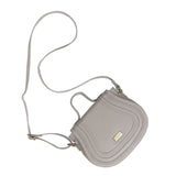 'CARMEL' Light Grey Real Leather Shoulder Crossbody Bag