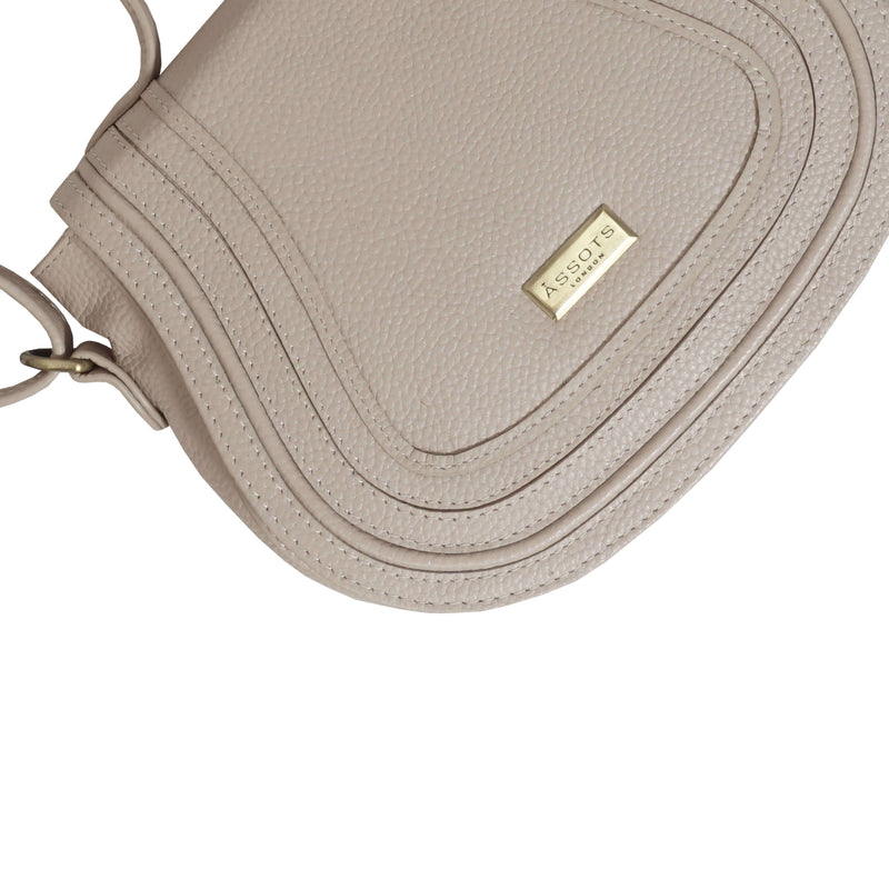 'CARMEL' Light Pink Real Leather Shoulder Crossbody Bag
