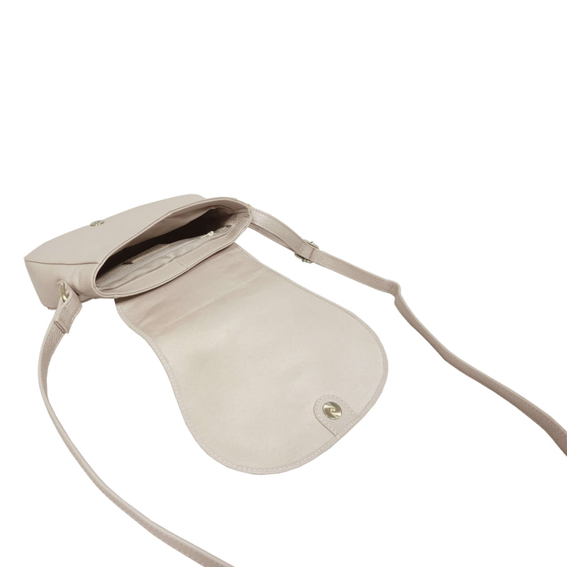 'CARMEL' Light Pink Real Leather Shoulder Crossbody Bag