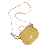 'CARMEL' Mustard Real Leather Shoulder Crossbody Bag