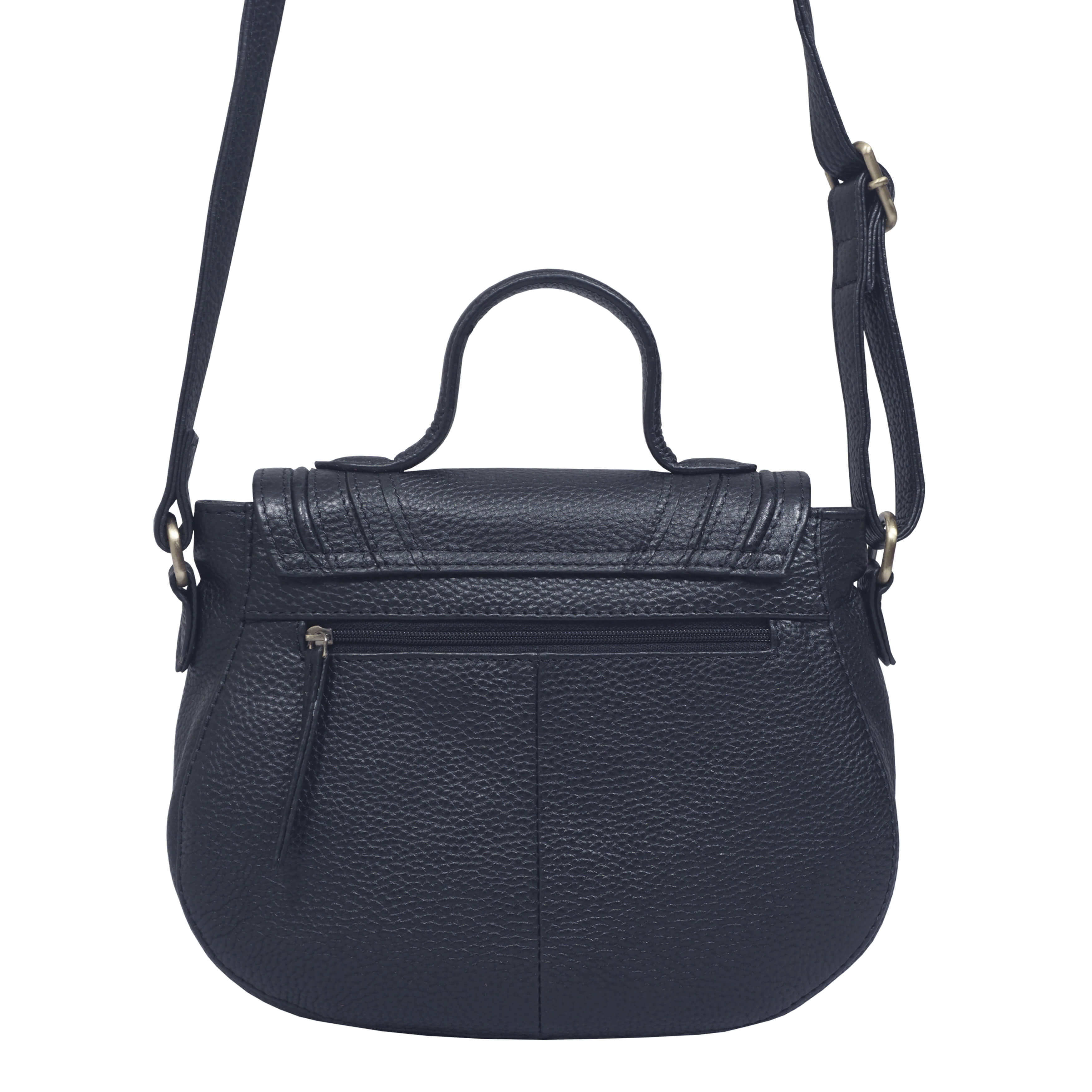 'CARMEL' Navy Real Leather Shoulder Crossbody Bag