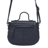 'CARMEL' Navy Real Leather Shoulder Crossbody Bag