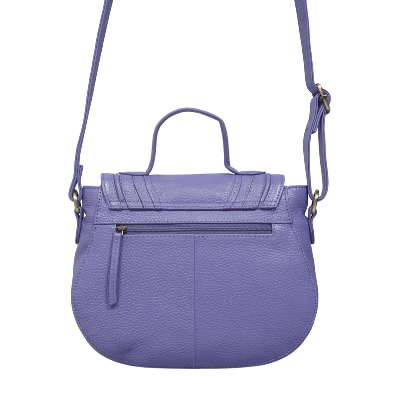 'CARMEL' Violet Blue Real Leather Shoulder Crossbody Bag