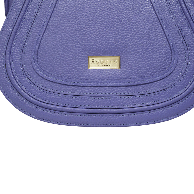 'CARMEL' Violet Blue Real Leather Shoulder Crossbody Bag