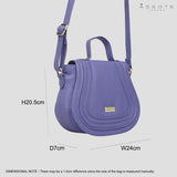 'CARMEL' Violet Blue Real Leather Shoulder Crossbody Bag