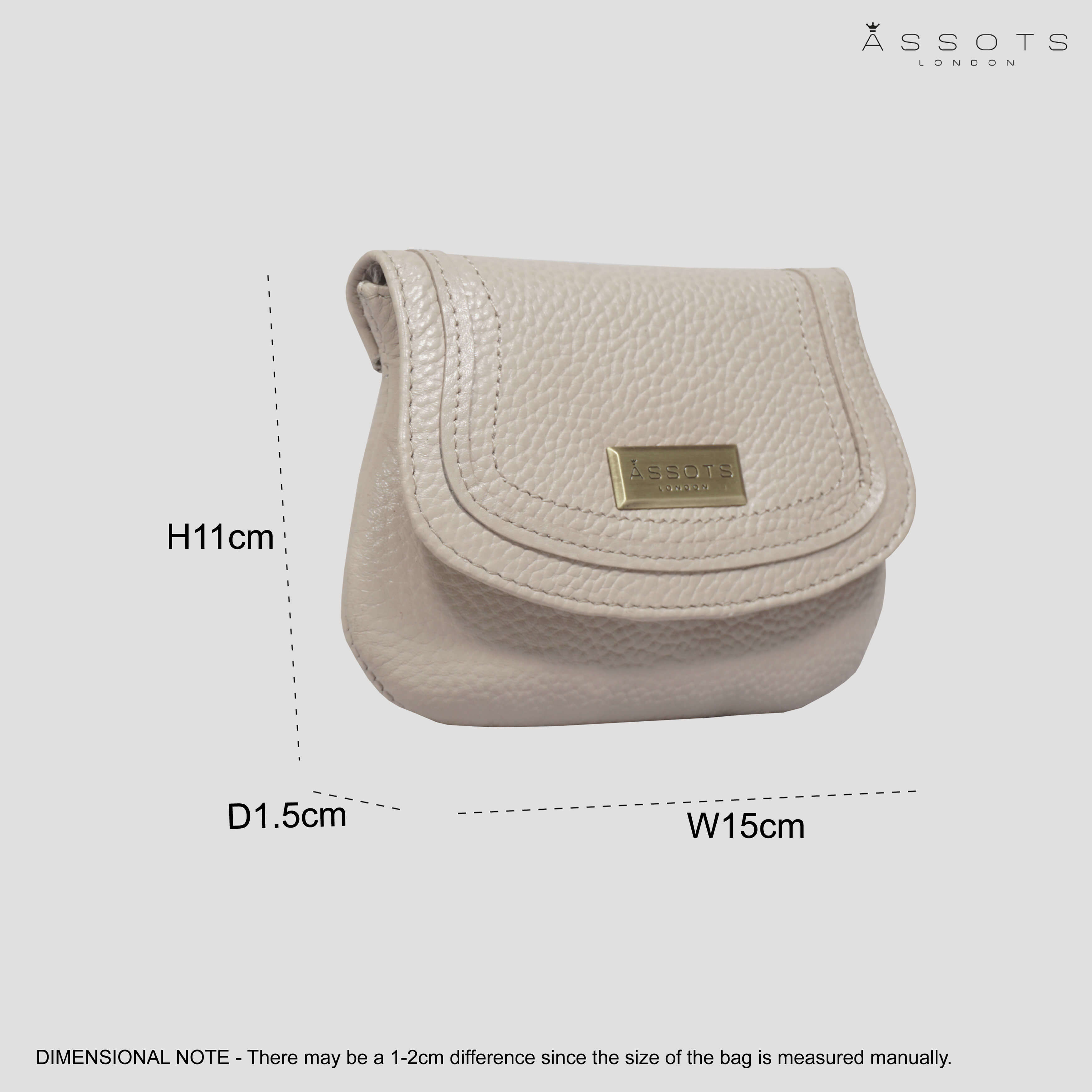 'CARMEL' Light Pink Soft Pebble Grain Real Leather Flapover Purse Wallet