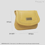 'CARMEL' Mustard Soft Pebble Grain Real Leather Flapover Purse Wallet