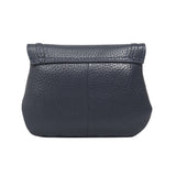 'CARMEL' Navy Soft Pebble Grain Real Leather Flapover Purse Wallet