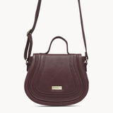 'CARMEL' Maroon Red Real Leather Shoulder Crossbody Bag