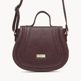 'CARMEL' Maroon Red Soft Pebble Grain Real Leather Flapover Purse Wallet