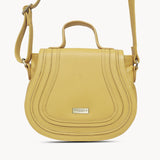 'CARMEL' Mustard Soft Pebble Grain Real Leather Flapover Purse Wallet