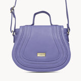 'CARMEL' Violet Blue Soft Pebble Grain Real Leather Flapover Purse Wallet