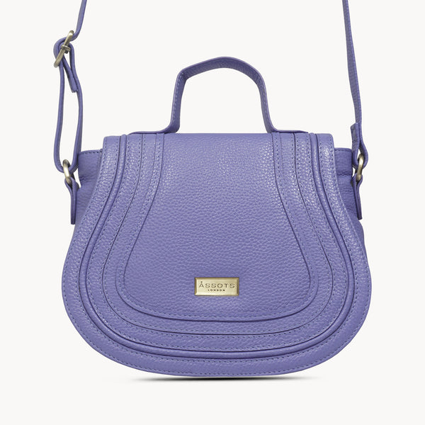 'CARMEL' Violet Blue Soft Pebble Grain Real Leather Flapover Purse Wallet