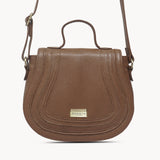 'CARMEL' Tan Real Leather Shoulder Crossbody Bag