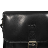 'CAROLYN' Black Polished VT Real Leather iPad Tablet Crossbody Bag