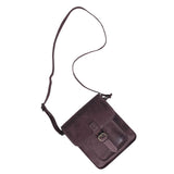 'CAROLYN' Plum Distressed  Real Leather iPad Tablet Crossbody Bag