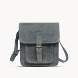 'CAROLYN' Denim Distressed Real Leather iPad Tablet Crossbody Bag
