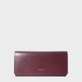 'CLAIRE' Plum Polished VT Vintage Leather Flap Over Purse