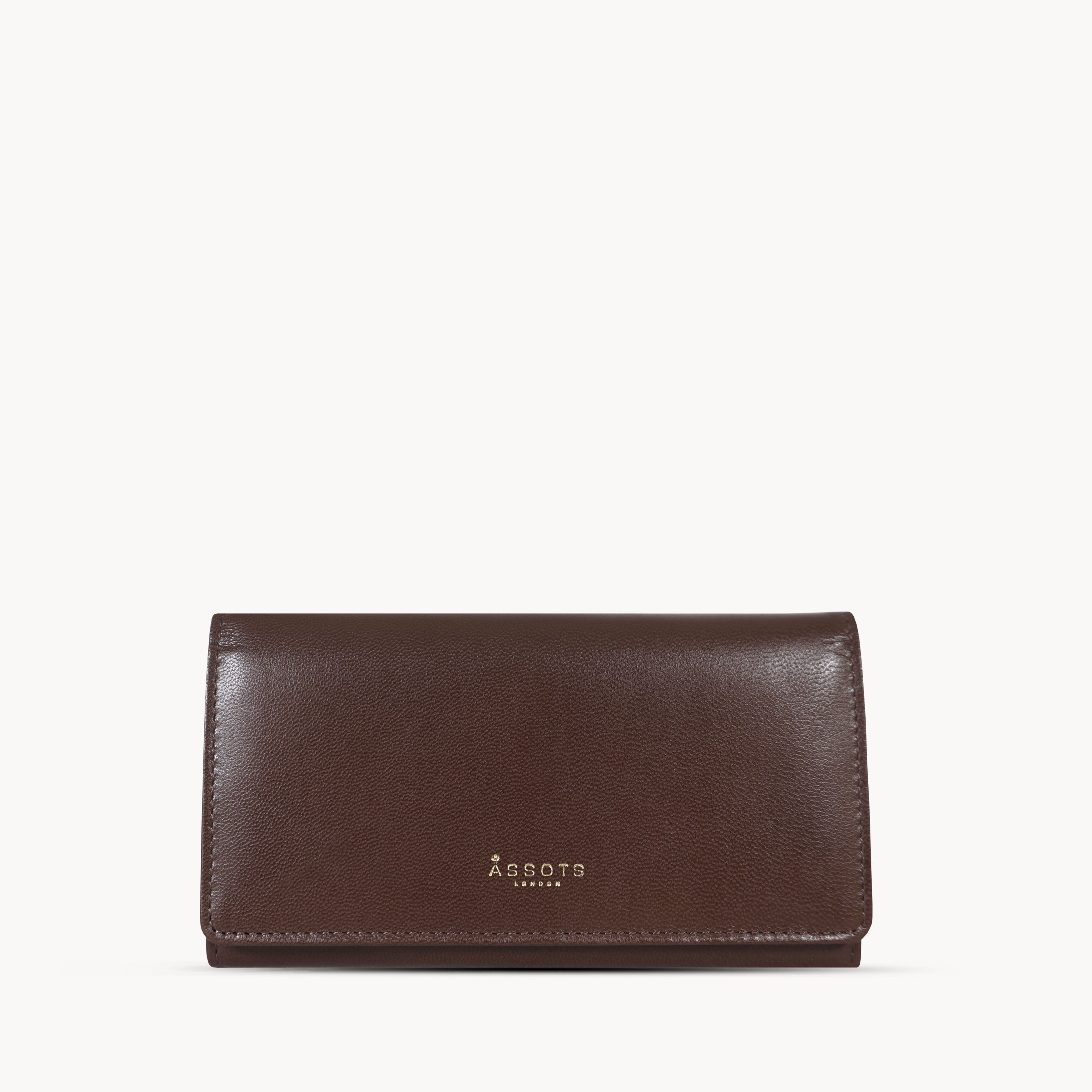 'CLAIRE' Brown Polished VT Vintage Leather Flap Over Purse