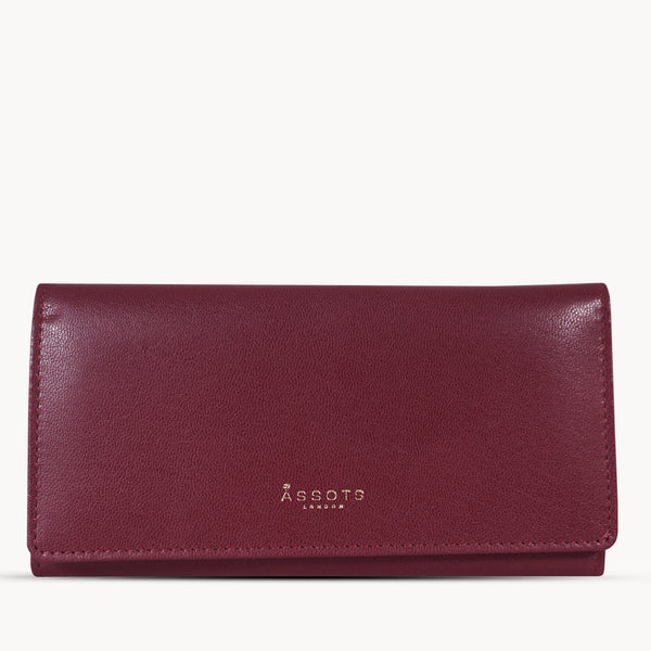 'CLAIRE' Chilli Pepper Red Polished VT Vintage Leather Flap Over Purse